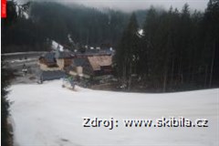 Bílá - centrum, hotel Bauer, pohled ze sjezdovky Ski areál Bílá